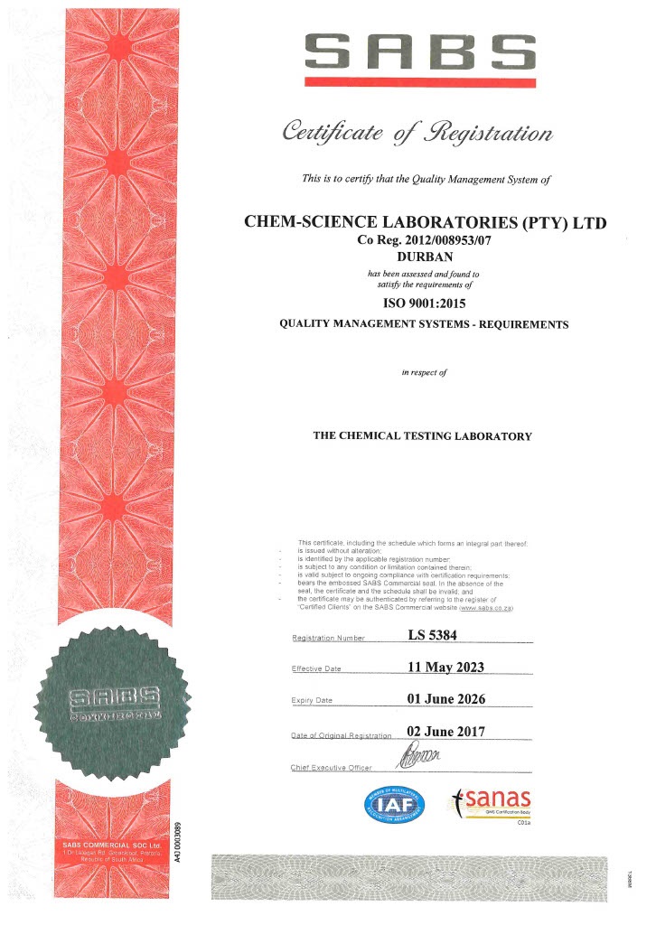 SABS 9001 Certification